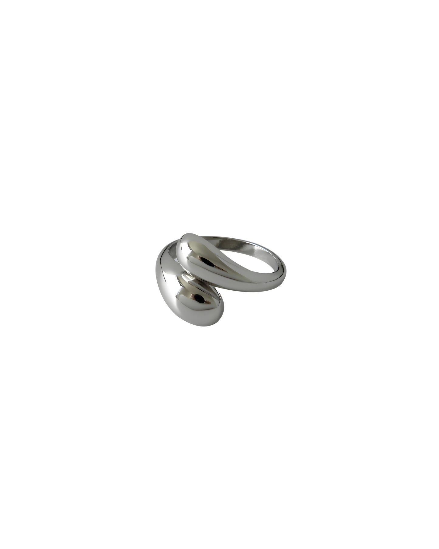 Silver ring on a white background