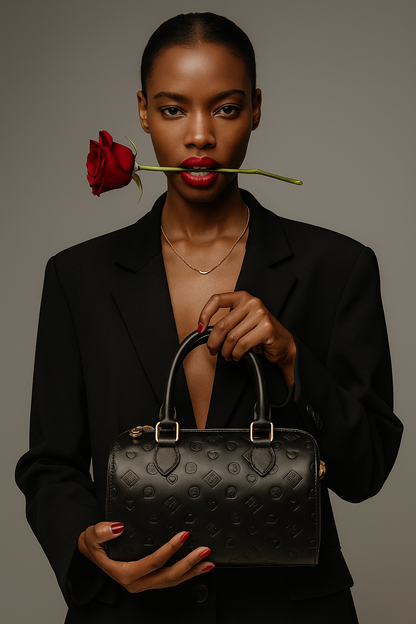 Bruna Black Leather Handbag