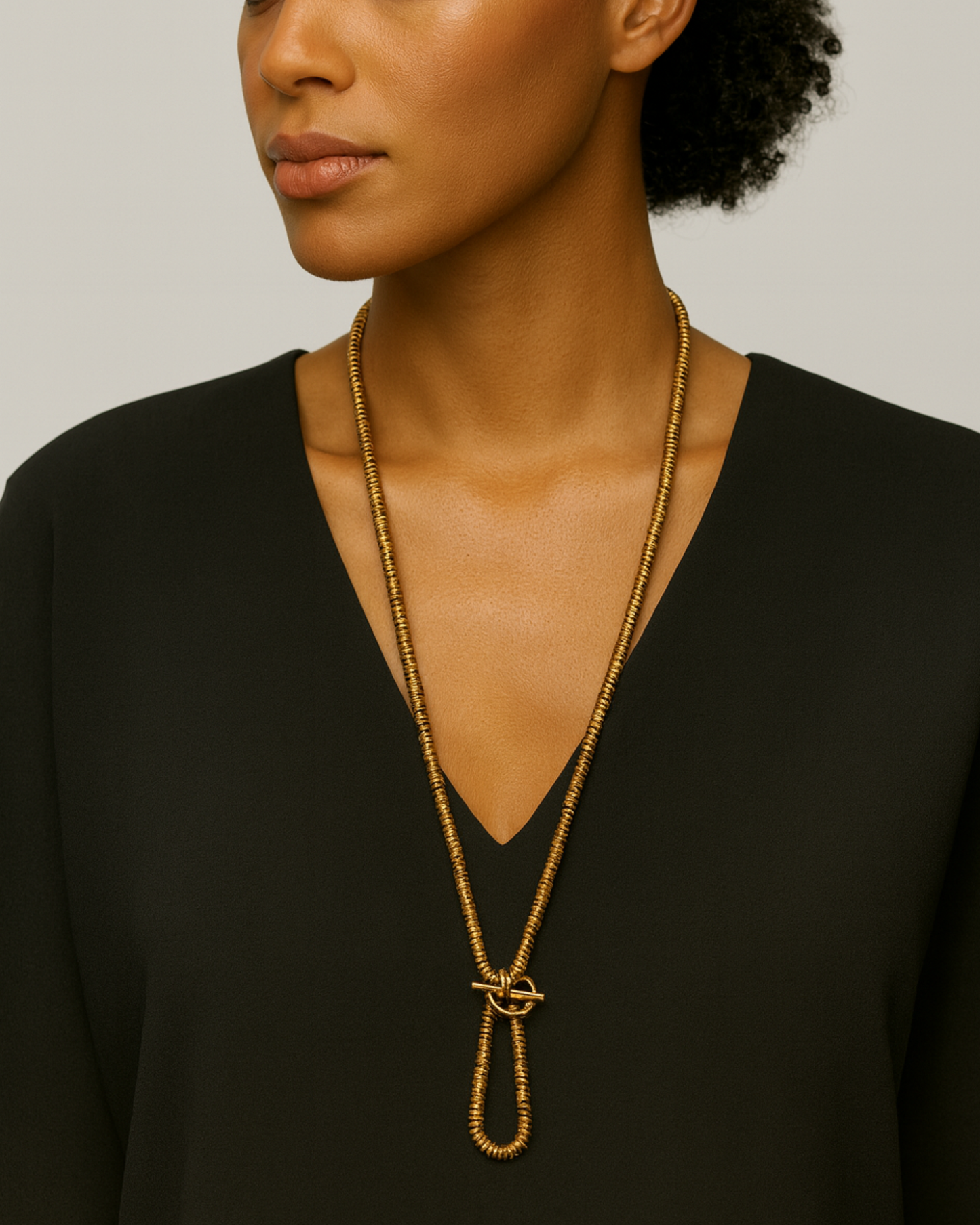 Gold Sylvia Necklace close-up showing shine and detailing