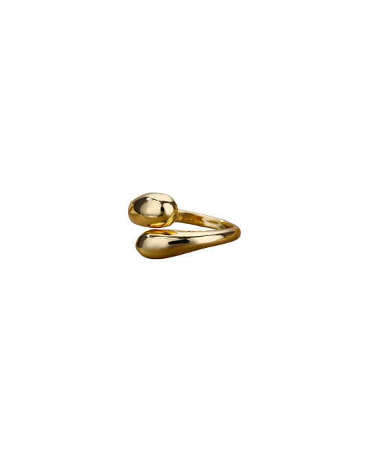 Gold ring on a white background