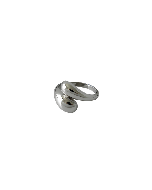 Silver ring on a white background