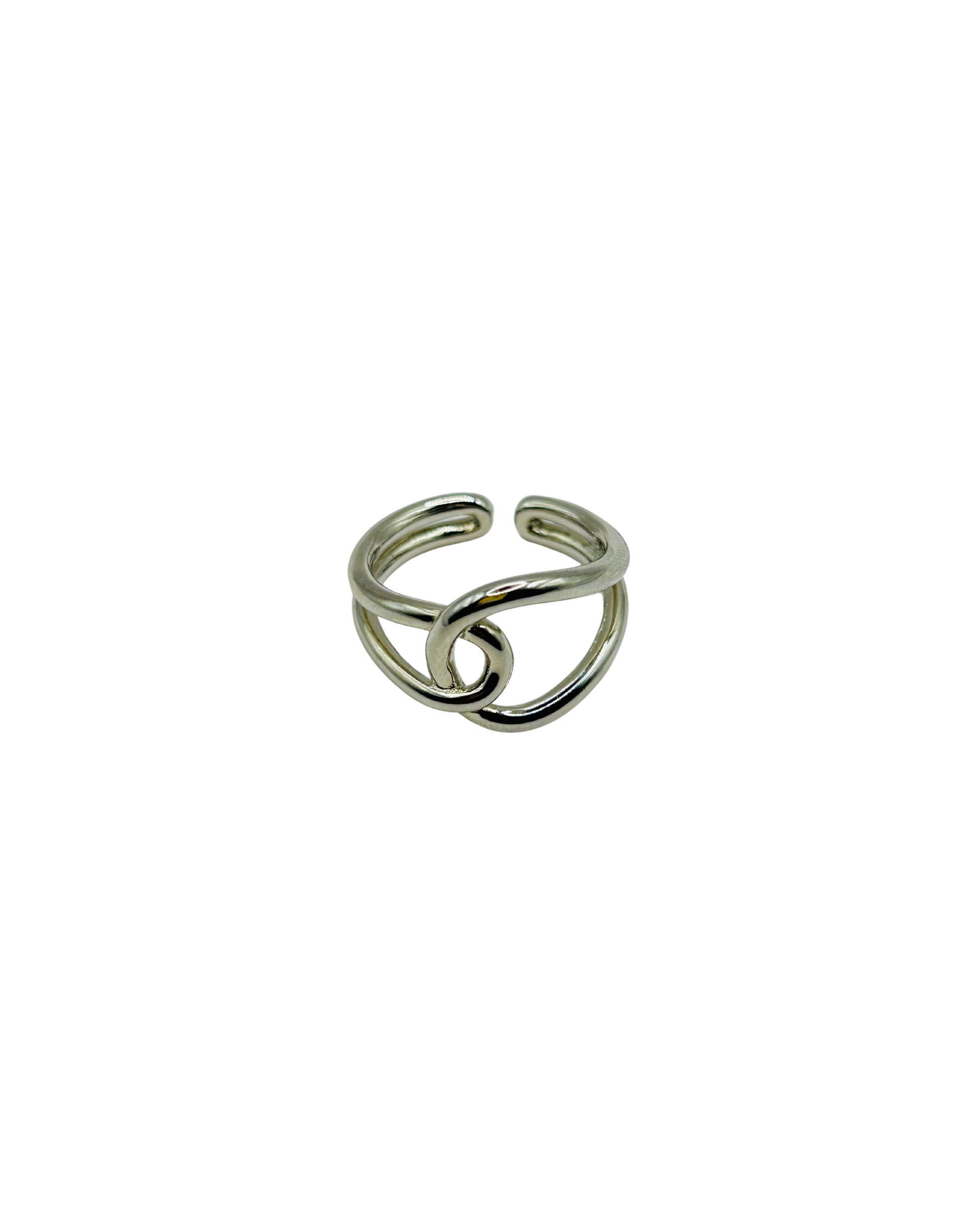 Silver ring on a white background