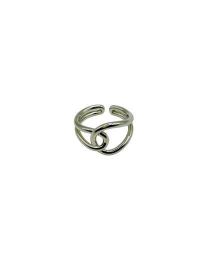 Silver ring on a white background