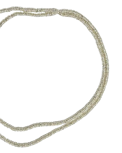 Silver chain necklace on a white background